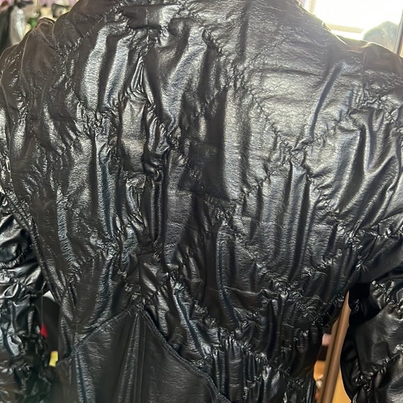 COPY - Designer High Low faux leather quilted dress size L - Picture 12 of 14